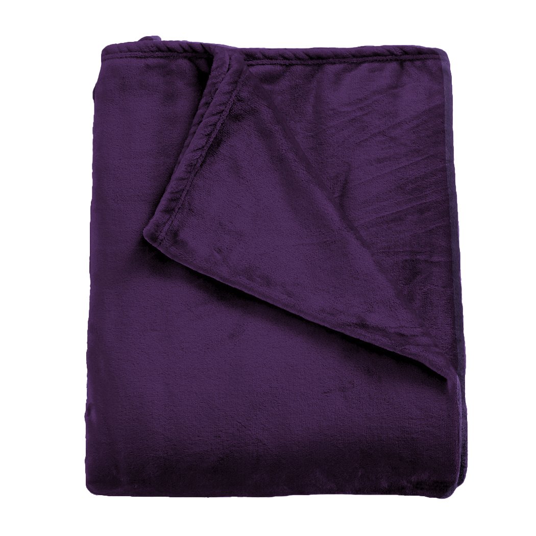 DreamZ 320GSM Ultra Soft Mink Blanket in aubergine color, showcasing its plush texture and generous size of 220x240cm.